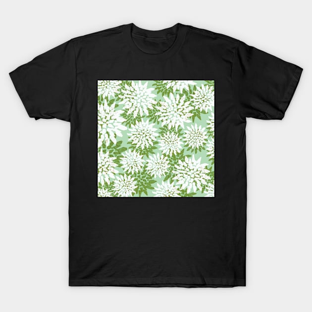 Pale Green Petals - Digitally Illustrated Abstract Flower Pattern for Home Decor, Clothing Fabric, Curtains, Bedding, Pillows, Upholstery, Phone Cases and Stationary T-Shirt by cherdoodles